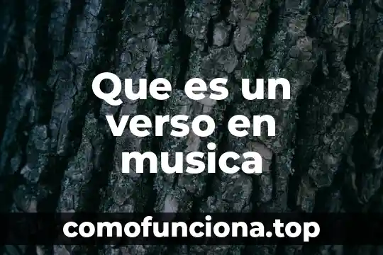 Que es la música en general 4 Que es un verso en musica