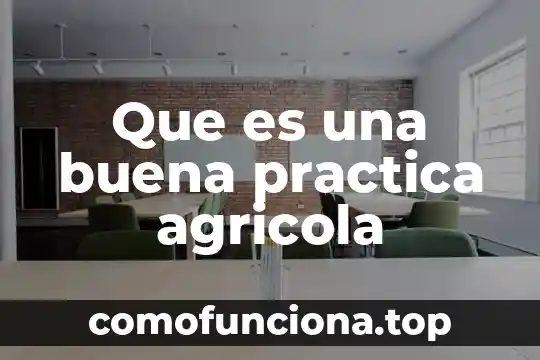 Nombre de la práctica del proyecto que es 8 Que es una buena practica agricola