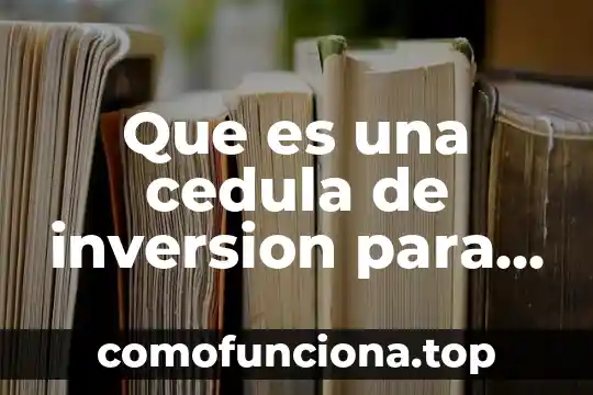 Que es una accion en una sociedad de inversion 6 Que es una cedula de inversion para que sirve
