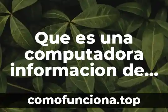Que es verdad y oportunidad en la informacion 6 Que es una computadora informacion de libro