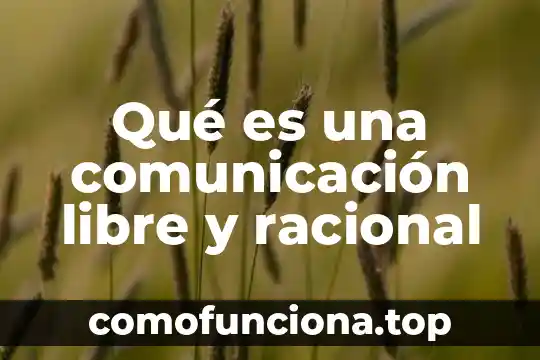 Que es el pensamiento en la comunicacion 4 Qué es una comunicación libre y racional