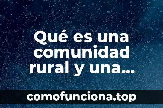 Qué es el patrimonio neto de un proyecto financiero 3 Qué es una comunidad rural y una urbana