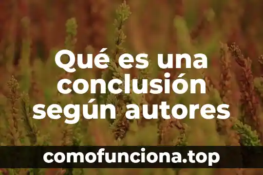 Que es conocimiento de acuerso a autores 4 Qué es una conclusión según autores