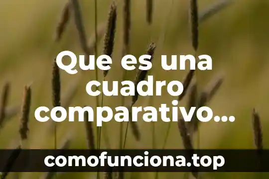 Que es el conocimiento cuadro comparativo 5 Que es una cuadro comparativo ejemplos