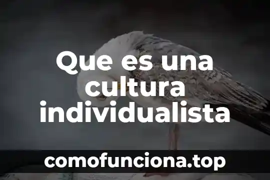 Que es la ontologia cultura 8 Que es una cultura individualista