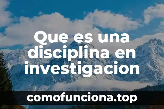 Que es la disciplina del movimiento 4 Que es una disciplina en investigacion