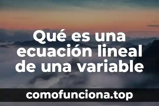 Álgebra lineal qué es y para qué sirve 3 Qué es una ecuación lineal de una variable
