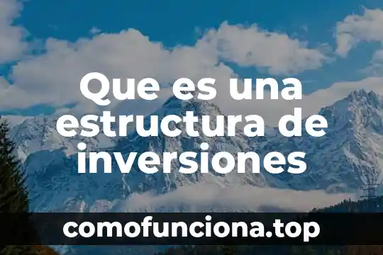 Que es el funcionamiento cognitivo 5 Que es una estructura de inversiones
