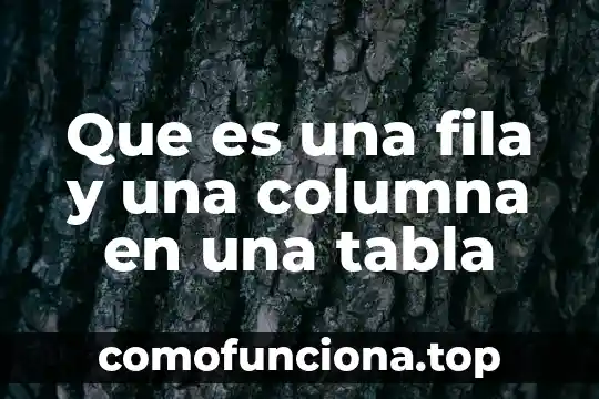 Que es una columna en una tabla de word 4 Que es una fila y una columna en una tabla