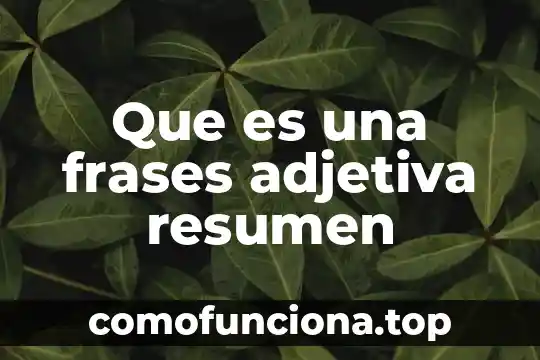 Que es una oracion subordinada adjetiva ejemplos 5 Que es una frases adjetiva resumen
