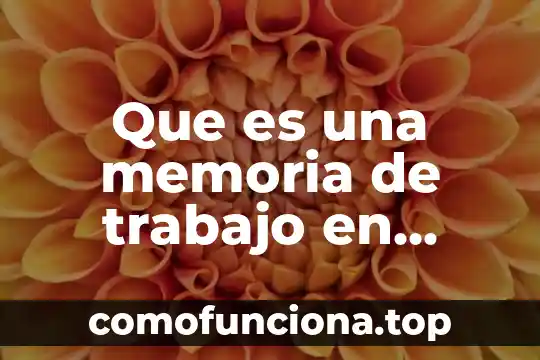 Que es una idea secundaria en un texto 6 Que es una memoria de trabajo en bachillerato