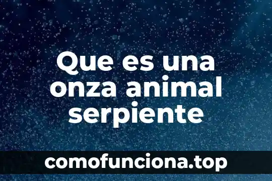 Que es un animal koala 7 Que es una onza animal serpiente