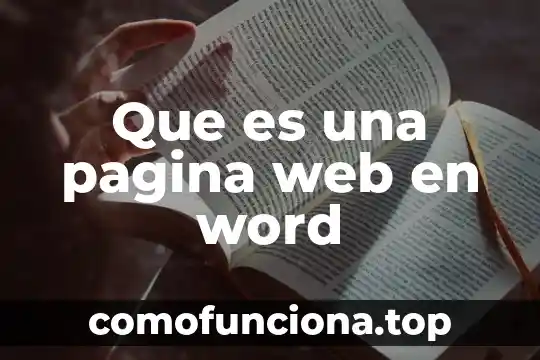 Que es el concepto de pagina web 8 Que es una pagina web en word