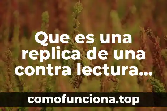 Que es ser mediador de salas de lectura 8 Que es una replica de una contra lectura ejemplos