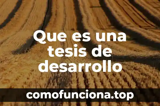 Que es objetivo general tesis 5 Que es una tesis de desarrollo