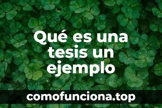 Que es objetivo general tesis 7 Qué es una tesis un ejemplo