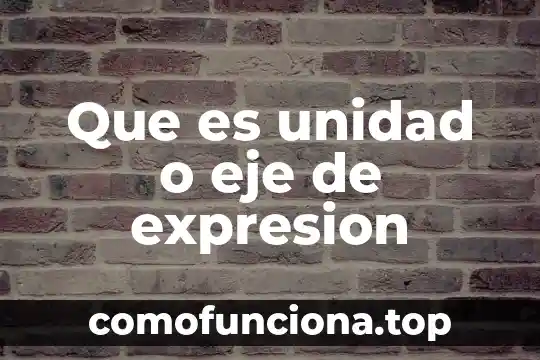 Que es eje o ambito de valores 5 Que es unidad o eje de expresion
