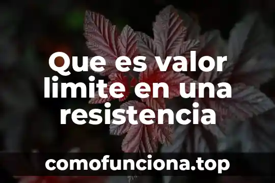 Que es un valor de la sociedad en una generacional 4 Que es valor limite en una resistencia
