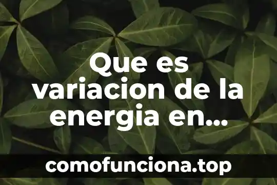 Variacion demografica que es 3 Que es variacion de la energia en fisica