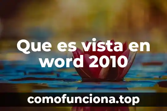 Que es punto de vista de un texto 6 Que es vista en word 2010