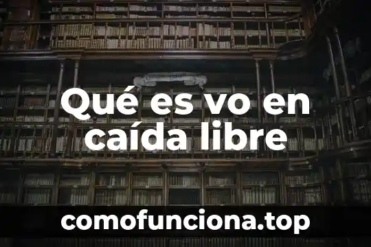 Que es caida libre y sus componentes 3 Qué es vo en caída libre