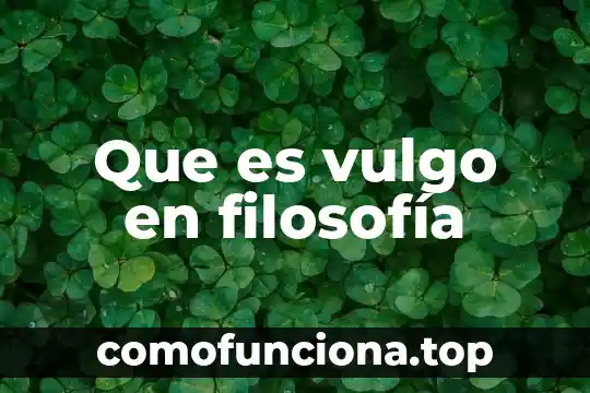 Que es una causa filosofia 8 Que es vulgo en filosofía