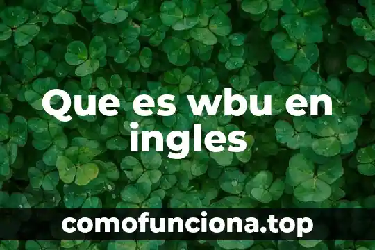 Que es futuro simple en ingles y español 5 Que es wbu en ingles