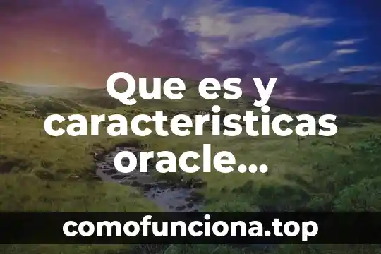 Oracle xe crear base de datos que es 3 Que es y caracteristicas oracle database