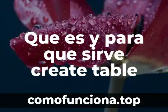 Issue de table que es 6 Que es y para que sirve create table