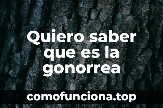 Quiero investigar que es una metáfora 4 Quiero saber que es la gonorrea