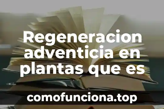 Que es número fe cede 6 Regeneracion adventicia en plantas que es