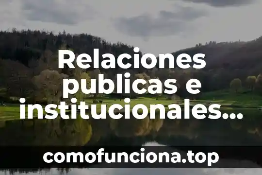 Que es una consultora de relaciones publicas 6 Relaciones publicas e institucionales que es