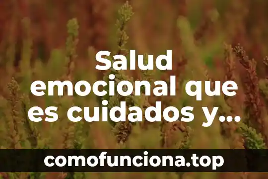 Qué es un cambio físico y un cambio emocional 3 Salud emocional que es cuidados y enfermedades