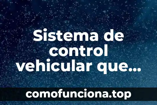 Que es el concepto asistencia social vehicular 5 Sistema de control vehicular que es