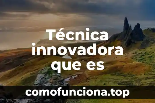 Que es la organizacion tecnica productiva 6 Técnica innovadora que es
