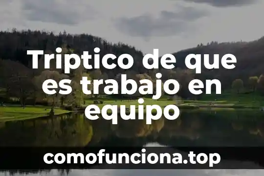 Que es el equipo en arquitectura 4 Triptico de que es trabajo en equipo