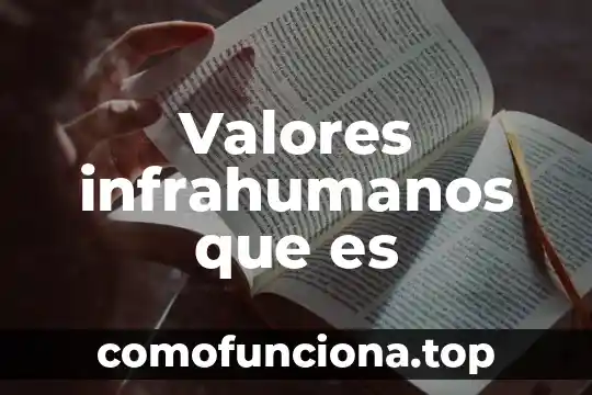 Que es valores religiosos 5 Valores infrahumanos que es